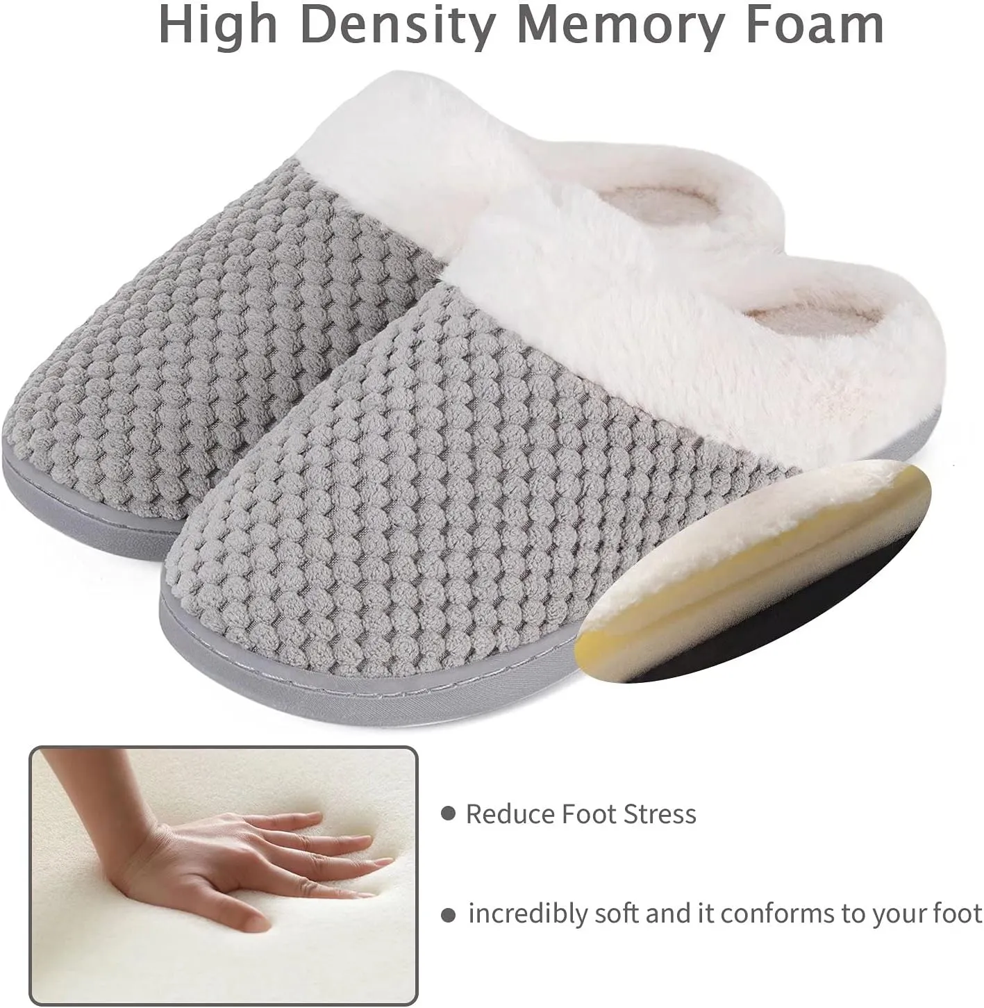 YALOX Slippers for Womens Warm Memory Foam Anti-Slip House Shoes Comfortable Cotton Slippers Home Bedroom Shoes Indoor & Outdoor