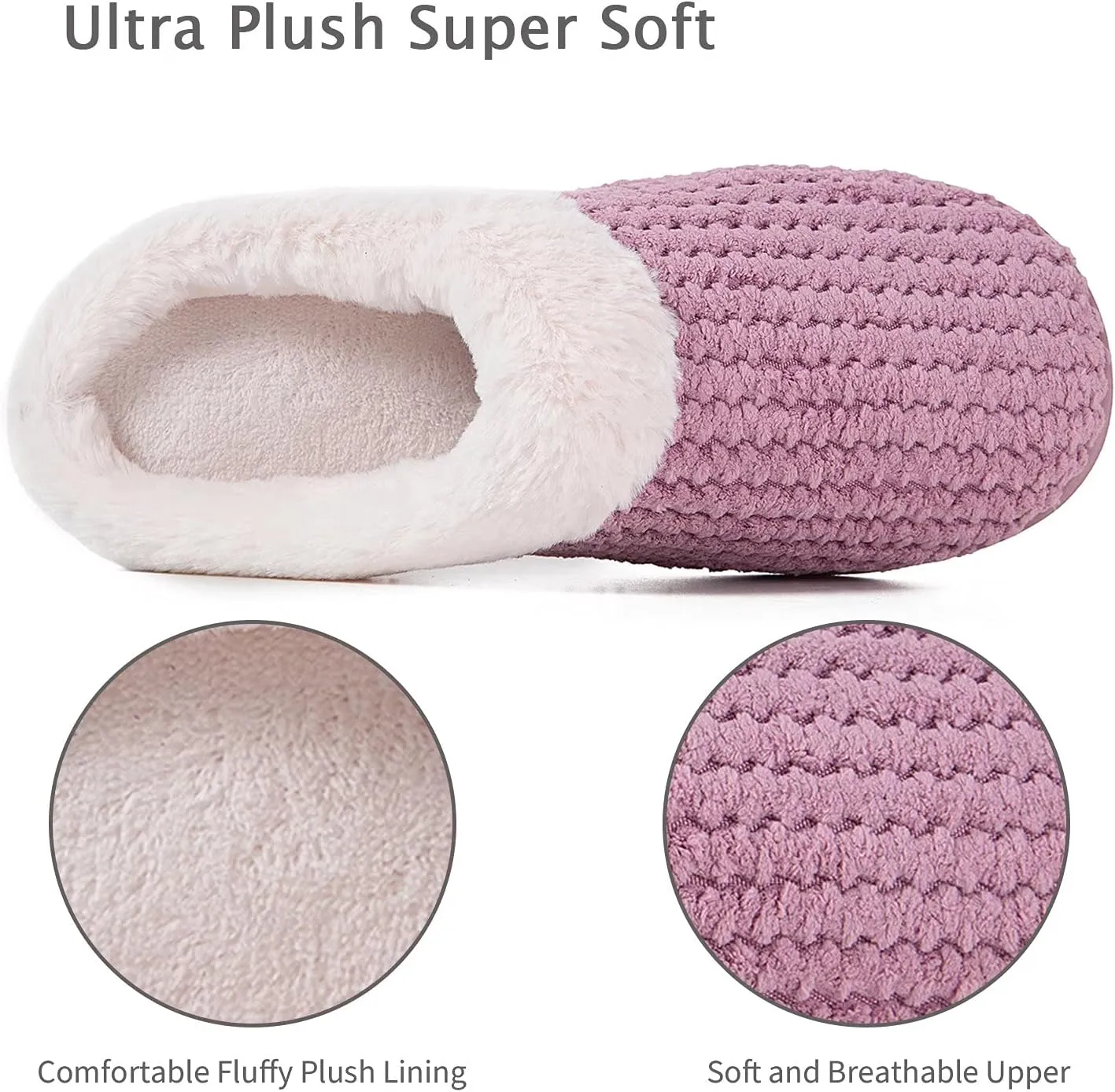 YALOX Slippers for Womens Warm Memory Foam Anti-Slip House Shoes Comfortable Cotton Slippers Home Bedroom Shoes Indoor & Outdoor