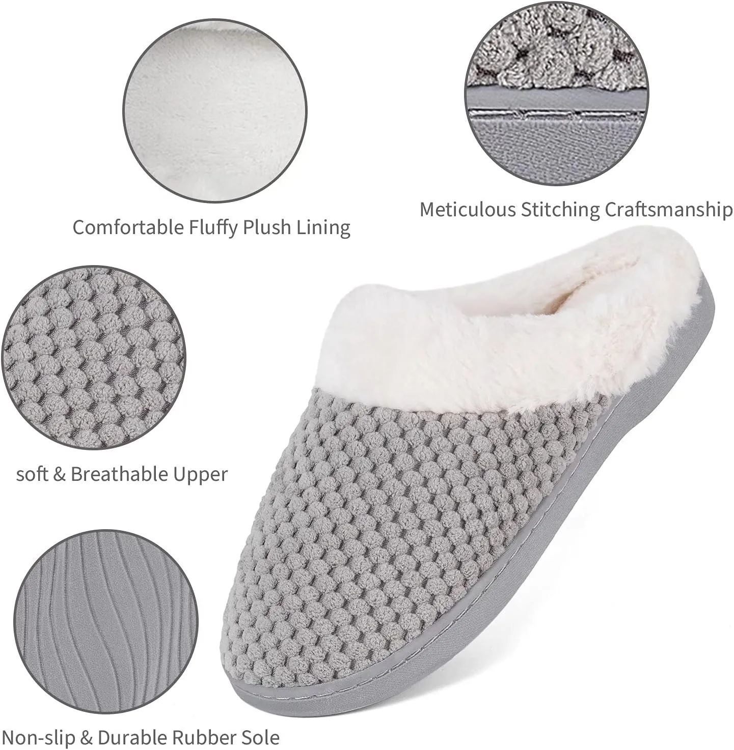 YALOX Slippers for Womens Warm Memory Foam Anti-Slip House Shoes Comfortable Cotton Slippers Home Bedroom Shoes Indoor & Outdoor