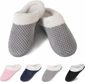 YALOX Slippers for Womens Warm Memory Foam Anti-Slip House Shoes Comfortable Cotton Slippers Home Bedroom Shoes Indoor & Outdoor