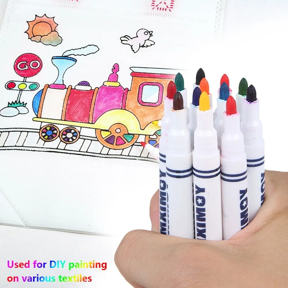 Yomixmax Waterproof Textile Marker & Colouring Pen 8 Colors DM-350
