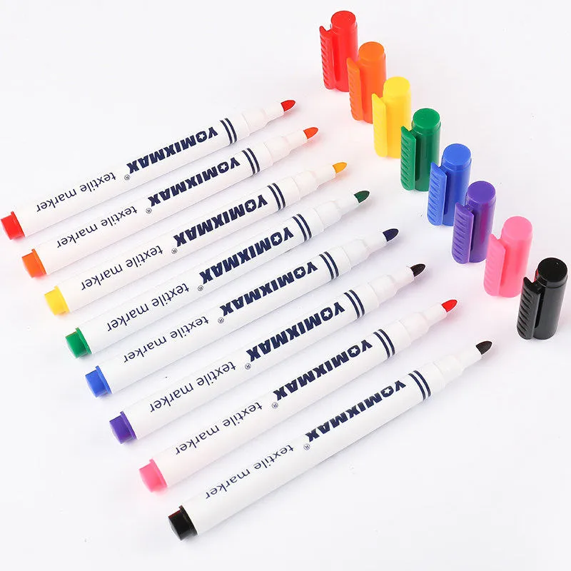 Yomixmax Waterproof Textile Marker & Colouring Pen 8 Colors DM-350