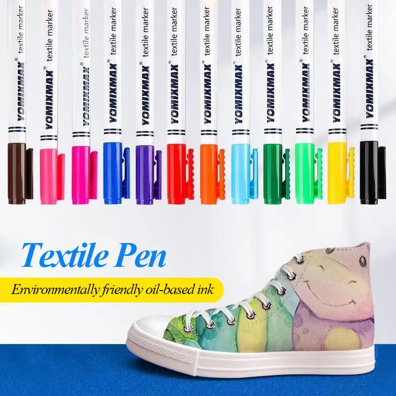 Yomixmax Waterproof Textile Marker & Colouring Pen 8 Colors DM-350
