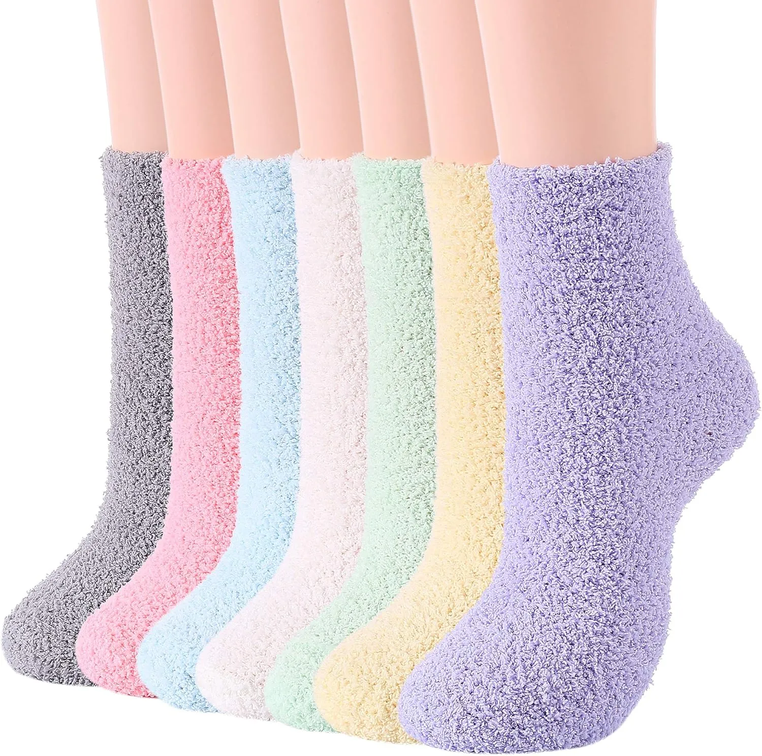 Zando Women Warm Super Soft Winter Fluffy Microfiber Crew Socks Plush Slipper Sock Casual Home Sleeping Fuzzy Cozy Sock