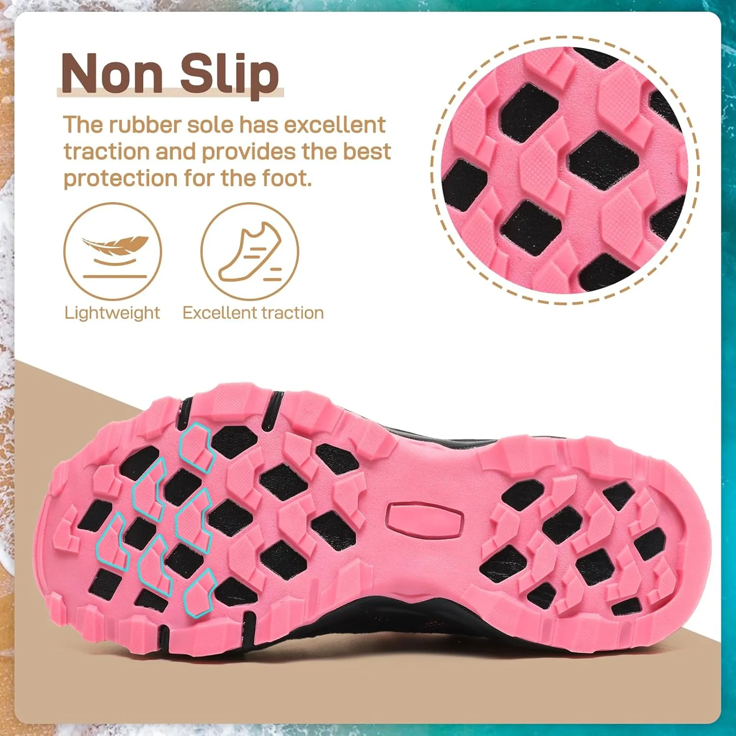 ziitop Womens Hiking Water Shoes for Women Quick Dry Outdoor Sport Sneakers Non Slip Lightweight Breathable Summer Trekking and Walking Climbing Shoe