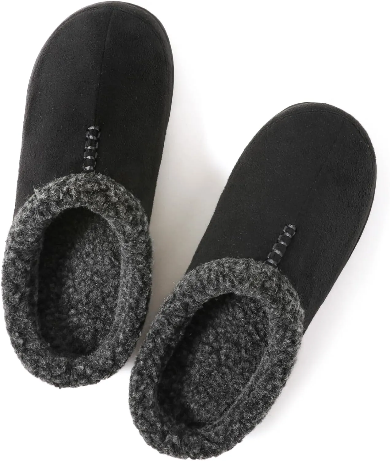 Zizor Men's Breathable Suede Fleece Lined Slippers with Memory Foam Indoor/Outdoor