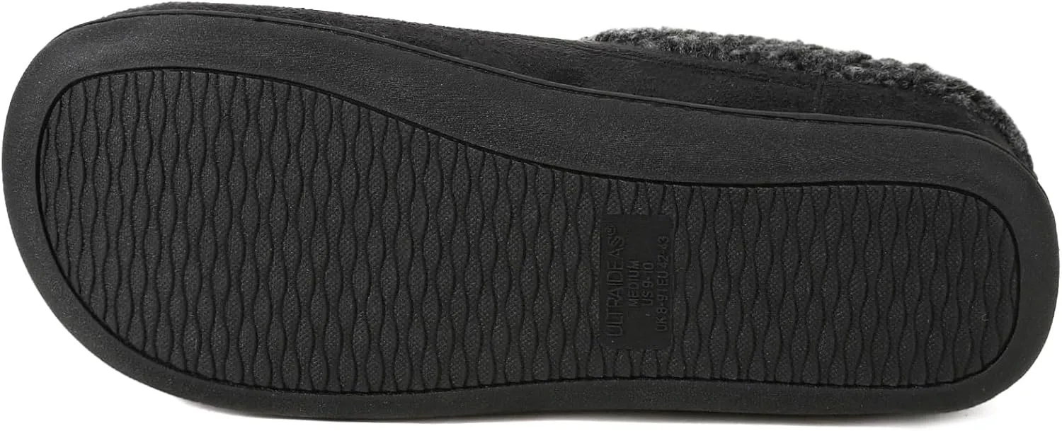 Zizor Men's Breathable Suede Fleece Lined Slippers with Memory Foam Indoor/Outdoor