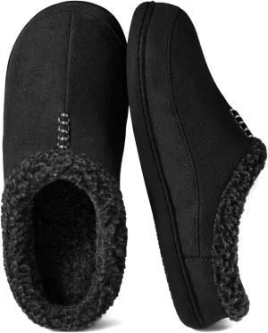 Zizor Men's Breathable Suede Fleece Lined Slippers with Memory Foam Indoor/Outdoor