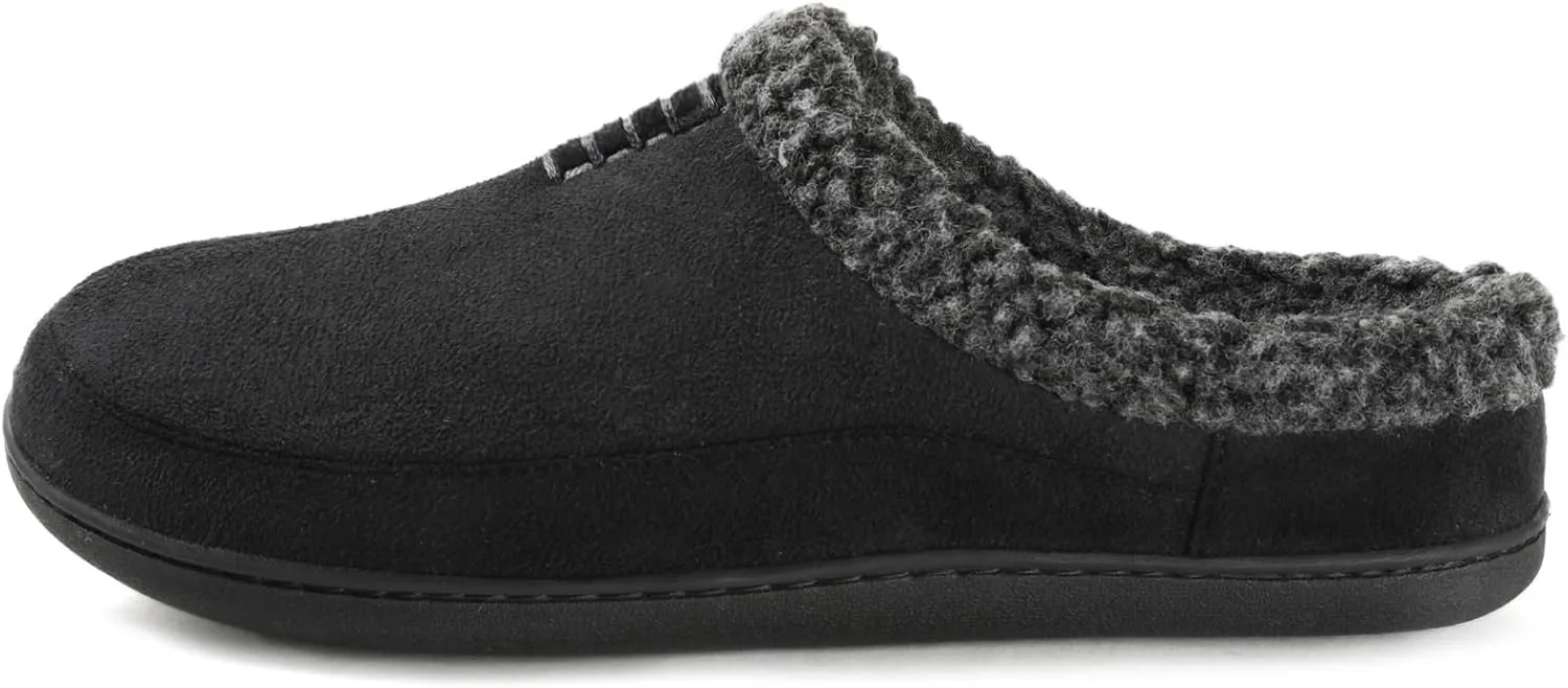 Zizor Men's Breathable Suede Fleece Lined Slippers with Memory Foam Indoor/Outdoor