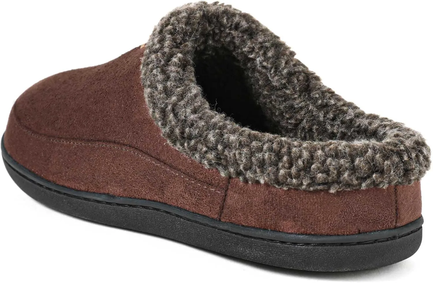 Zizor Men's Breathable Suede Fleece Lined Slippers with Memory Foam Indoor/Outdoor