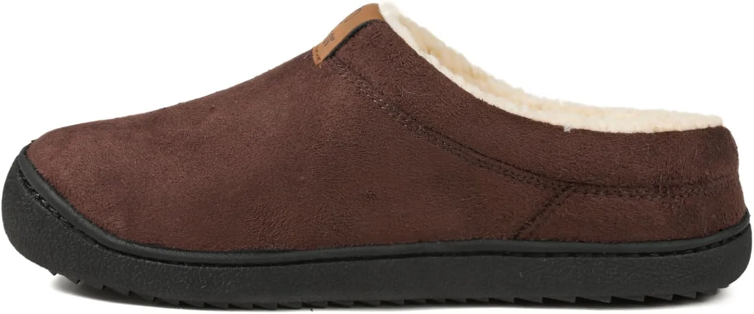 Zizor Men's Breathable Suede Fleece Lined Slippers with Memory Foam Indoor/Outdoor