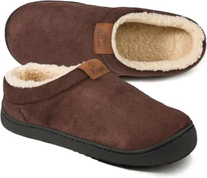Zizor Men's Breathable Suede Fleece Lined Slippers with Memory Foam Indoor/Outdoor