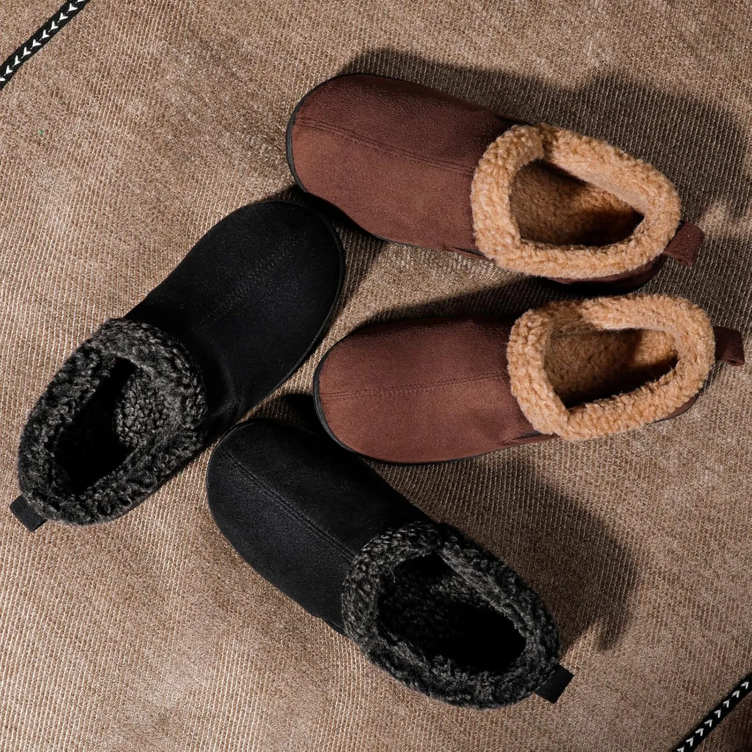 Zizor Men’s Zermatt Plush Suede House Slippers Memory Foam