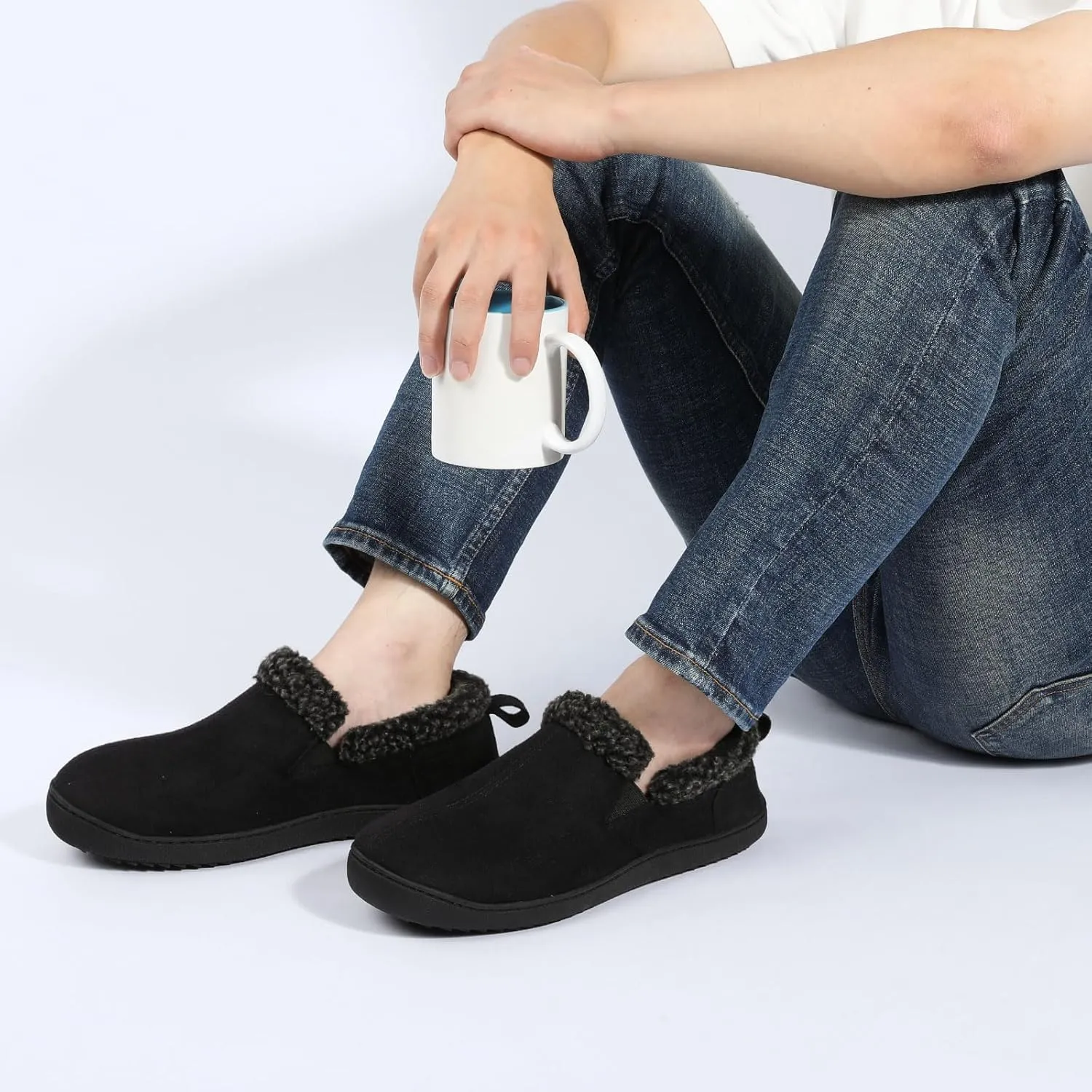 Zizor Men’s Zermatt Plush Suede House Slippers Memory Foam