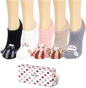 Zmart Fuzzy Anti-Slip Socks for Women Girls Non Slip Slipper Socks with Grippers