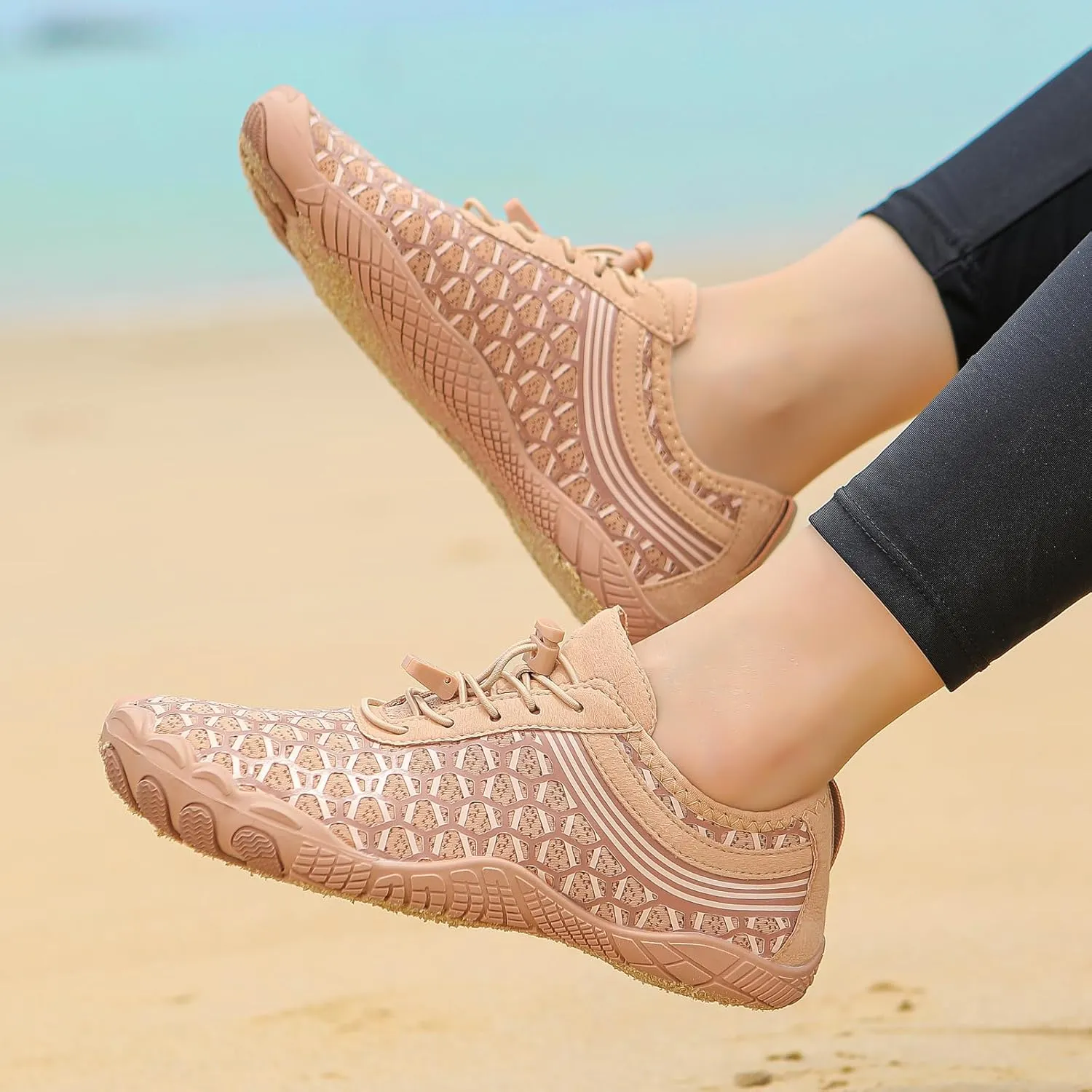 ZWRXW Hike Barefoot Shoes Women Wide Toe Box Healthy & Non-Slip Barefoot Shoes Unisex Outdoor Hiking Footwear for Beach Walking Kayaking Surfing Training