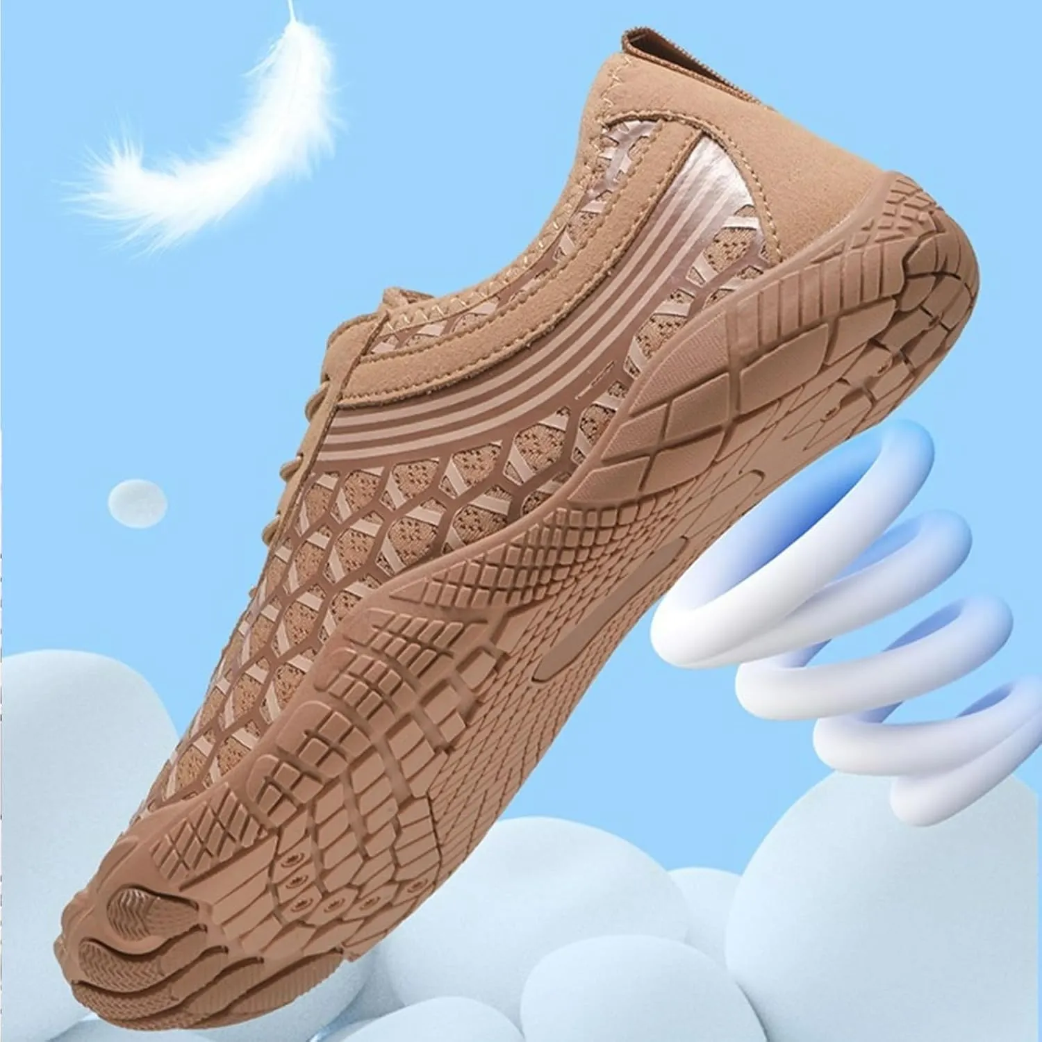ZWRXW Hike Barefoot Shoes Women Wide Toe Box Healthy & Non-Slip Barefoot Shoes Unisex Outdoor Hiking Footwear for Beach Walking Kayaking Surfing Training