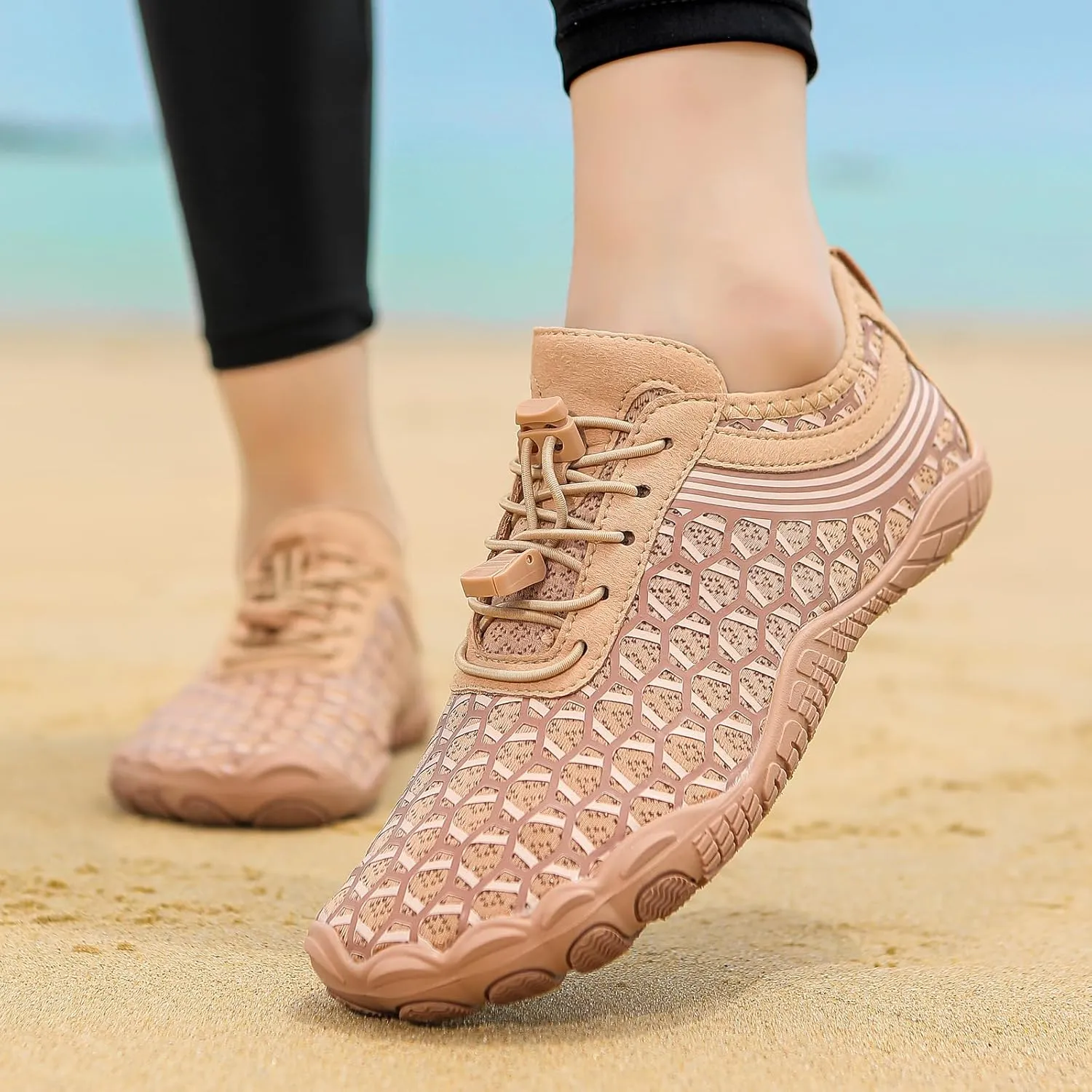 ZWRXW Hike Barefoot Shoes Women Wide Toe Box Healthy & Non-Slip Barefoot Shoes Unisex Outdoor Hiking Footwear for Beach Walking Kayaking Surfing Training
