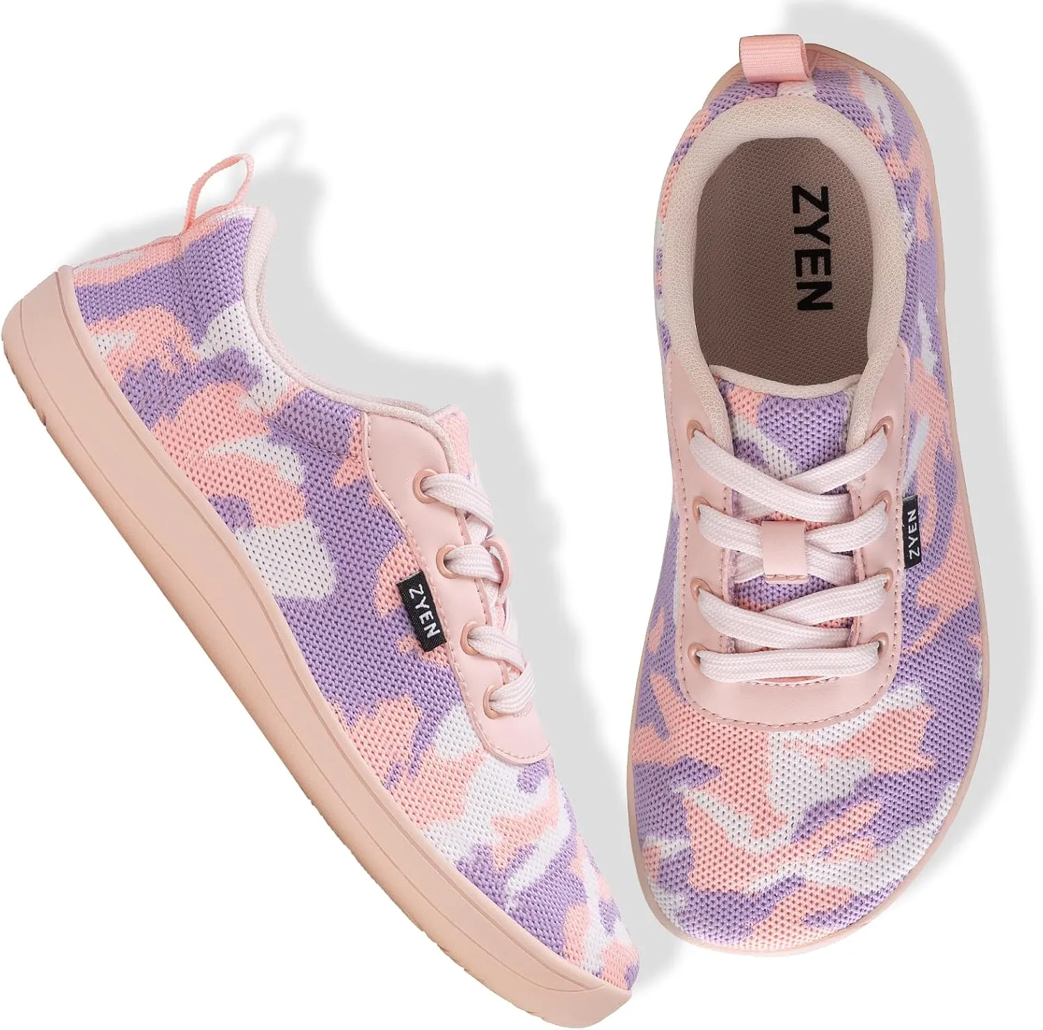 ZYEN Wide Toe Box Barefoot Shoes for Women | Wide Width Breathable Camouflage Shoes | Zero Drop Sole Fashion Non Slip Gym Sneaker Lightweight Minimalist Walking Sneaker